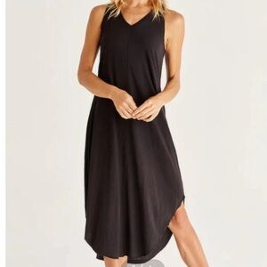 Z Supply Reverie Slub Midi Dress Black Medium